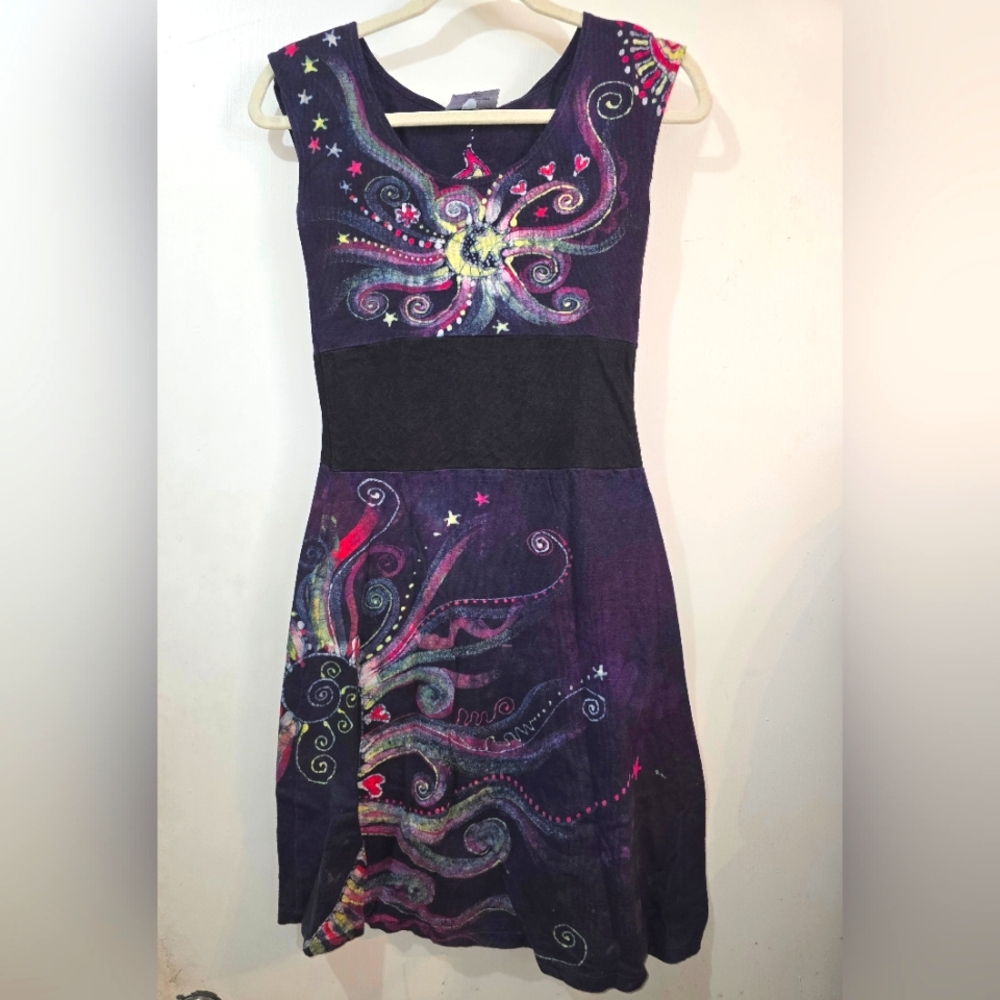 Batik dress sweet skins, handmade, Small